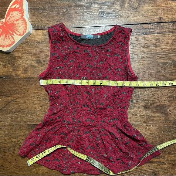 Anthropologie | Eva Franco Peplum Brocade Glitter Tank - Picture 4 of 10